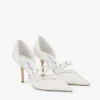 Aurelie 85 Ivory – czółenka jimmy choo z koronki w kolorze kości słoniowej z perłowymi zdobieniami Aurelie 85 Ivory – czółenka jimmy choo z koronki w kolorze kości słoniowej z perłowymi zdobieniami