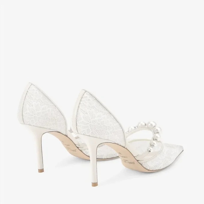Aurelie 85 Ivory – czółenka jimmy choo z koronki w kolorze kości słoniowej z perłowymi zdobieniami Aurelie 85 Ivory – czółenka jimmy choo z koronki w kolorze kości słoniowej z perłowymi zdobieniami