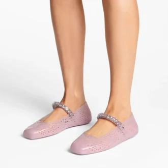 Baleriny Jelly Cotton Candy z kryształowymi zdobieniami