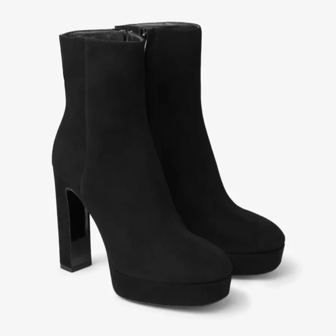 Botki Marene 120 Czarne zamszowe botki Botki Marene 120 Czarne zamszowe botki