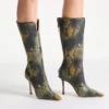 Buty do kolan z nadrukiem wężowej skóry Buty do kolan z nadrukiem wężowej skóry