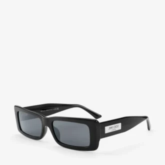 Czarne prostokątne okulary przeciwsłoneczne Lennon