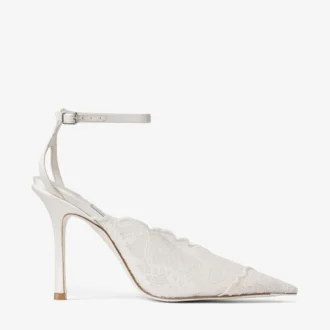 Czółenka Faiz 100 z koronki jimmy choo w kolorze kości słoniowej Czółenka Faiz 100 z koronki jimmy choo w kolorze kości słoniowej