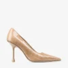 Czółenka Ixia 95 Chai z błyszczącej skóry z wytłoczeniem imitującym skórę krokodyla