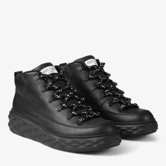 Diamond Maxi Hike M Czarne wysokie trampki z ziarnistej skóry cielęcej Diamond Maxi Hike M Czarne wysokie trampki z ziarnistej skóry cielęcej
