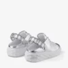 Diamond Sling – srebrne metaliczne skórzane pantofle sportowe z kryształowym paskiem Diamond Sling – srebrne metaliczne skórzane pantofle sportowe z kryształowym paskiem
