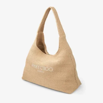 Duża torba na ramię Beach Diamond Hobo z naturalnej rafii