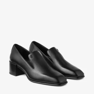 Eliot Slipper 45 Czarne pantofle z vintage’owej skóry