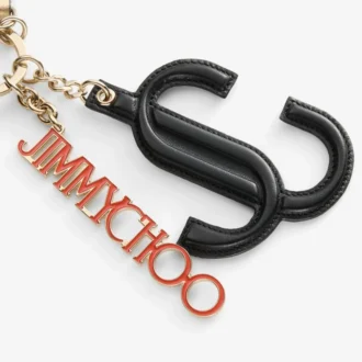 Jc Multi Charm Czarno-pomarańczowa zawieszka do torebki z logo w kształcie gwiazdy z cielęcej skóry