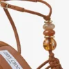 Lemi Wedge 100 Tan Mix – zamszowe sandały na koturnie z koralikami Lemi Wedge 100 Tan Mix – zamszowe sandały na koturnie z koralikami