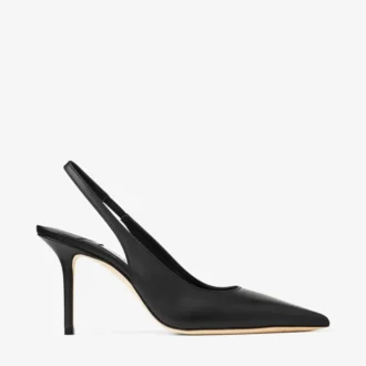 Love Sling Back 85 Czarne czółenka z cielęcej skóry