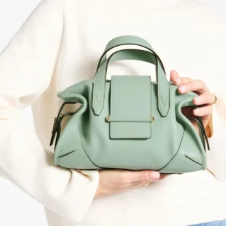 Mała torba podróżna Bar Holdall Torba podróżna z skóry Biker Verde