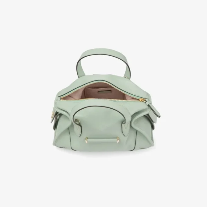 Mała torba podróżna Bar Holdall Torba podróżna z skóry Biker Verde Mała torba podróżna Bar Holdall Torba podróżna z skóry Biker Verde