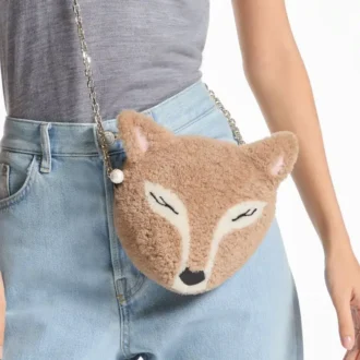 Miękka torba Mini Fox w kolorze toffi Torba Mini Fox z owczej skóry Miękka torba Mini Fox w kolorze toffi Torba Mini Fox z owczej skóry