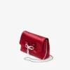 Mini torba z miękką kokardką w kolorze rubinowej czerwieni z kryształową kokardką Mini torba z miękką kokardką w kolorze rubinowej czerwieni z kryształową kokardką