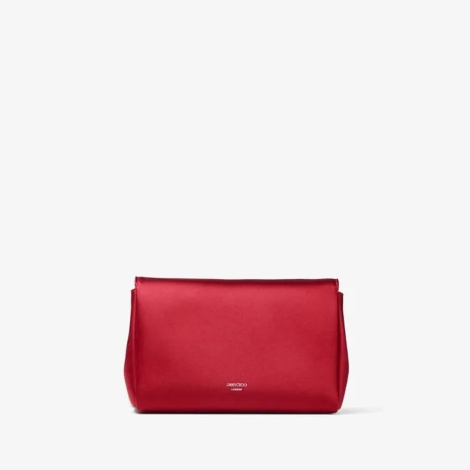 Mini torba z miękką kokardką w kolorze rubinowej czerwieni z kryształową kokardką Mini torba z miękką kokardką w kolorze rubinowej czerwieni z kryształową kokardką