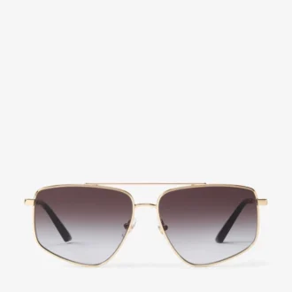 Okulary przeciwsłoneczne Alyssa w stylu aviator w kolorze jasnozłotym