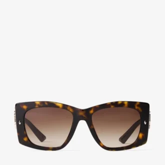 Okulary przeciwsłoneczne Gabi Havana i Gradient Brown z acetatu w kształcie motyla