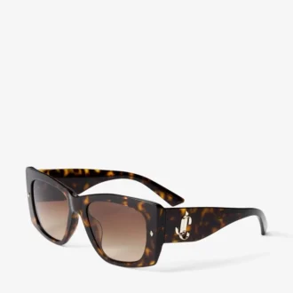Okulary przeciwsłoneczne Gabi Havana i Gradient Brown z acetatu w kształcie motyla