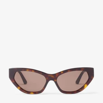 Okulary przeciwsłoneczne Leyla Brown Havana w stylu „kociego oka”