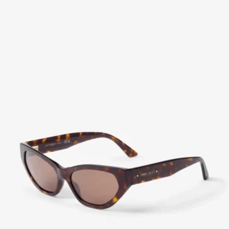 Okulary przeciwsłoneczne Leyla Brown Havana w stylu „kociego oka”