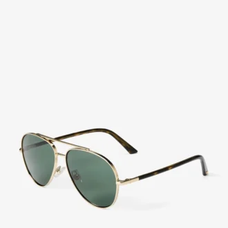 Okulary przeciwsłoneczne typu aviator Astor w kolorze jasnozłotym i zielonym