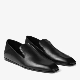 Pantofle męskie Eliot z czarnej skóry w stylu vintage Pantofle męskie Eliot z czarnej skóry w stylu vintage