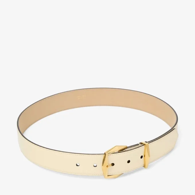 Pasek z klamrą w kształcie diamentu Pasek w kolorze żółtym z nadrukiem skóry elaphe Pasek z klamrą w kształcie diamentu Pasek w kolorze żółtym z nadrukiem skóry elaphe