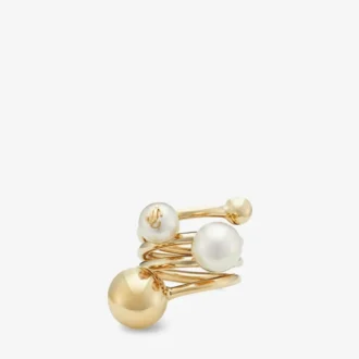 Pierścionek Jc Multi Pearl Pierścionek z metalu w złotym wykończeniu z perłami Pierścionek Jc Multi Pearl Pierścionek z metalu w złotym wykończeniu z perłami