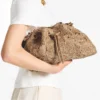 Średnia torba na ramię Cinch z naturalnej rafii w kwiatowy wzór