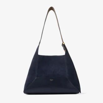 Średnia torba na ramię Diamond Hobo z zamszu w kolorze granatowym