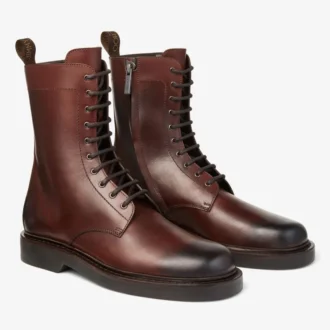 Rowan Derby Boot – botki z woskowanej skóry cielęcej w kolorze kasztanowym Rowan Derby Boot – botki z woskowanej skóry cielęcej w kolorze kasztanowym