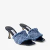 Sandały Alexia 70 z denimu w kratkę Sandały Alexia 70 z denimu w kratkę