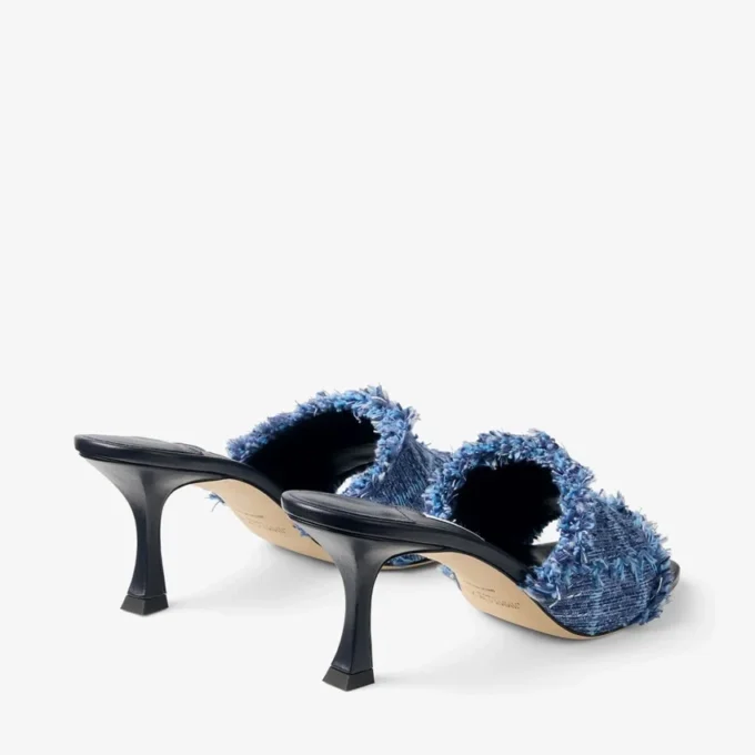 Sandały Alexia 70 z denimu w kratkę Sandały Alexia 70 z denimu w kratkę