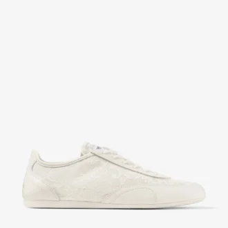 Sunny F Latte – niskie trampki z mieszanki skóry i koronki jimmy choo