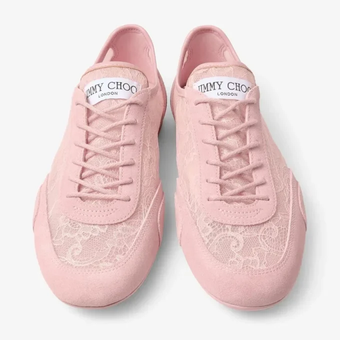 Sunny F Rose z mieszanki skóry i niskie trampki jimmy choo z koronką Sunny F Rose z mieszanki skóry i niskie trampki jimmy choo z koronką