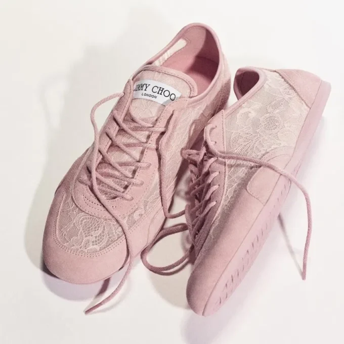 Sunny F Rose z mieszanki skóry i niskie trampki jimmy choo z koronką Sunny F Rose z mieszanki skóry i niskie trampki jimmy choo z koronką