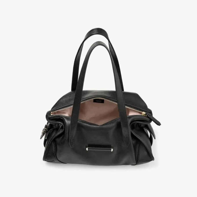 Torba Bar Holdall Medium Czarna torba Biker ze skóry Torba Bar Holdall Medium Czarna torba Biker ze skóry