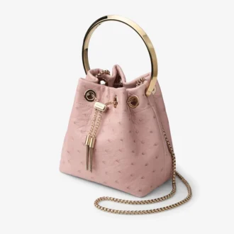 Torba Bon Bon Rose ze skóry strusia