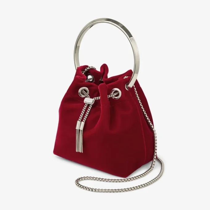 Torba Bon Bon z rubinowego aksamitu