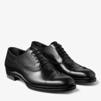 Vine Lace Up Czarne sznurowane buty z gładkiej skóry cielęcej
