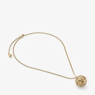 Wisiorek Lace Sphere Naszyjnik z metalowym wisiorkiem w złotym wykończeniu
